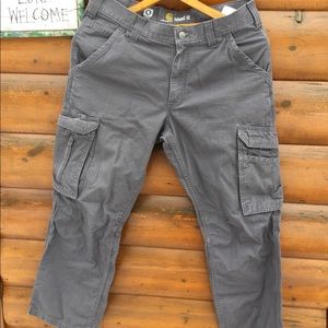 Carhartt Cargo Pants 33 X 30 DISTRESSED FADED Gray NPLC UNISEX